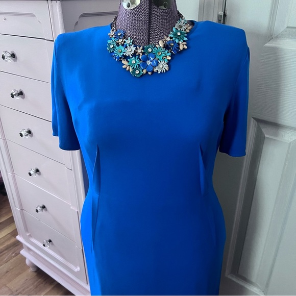 Stella McCartney Blue Shift Darted Knee Length Dress 44/10 - Picture 2 of 13